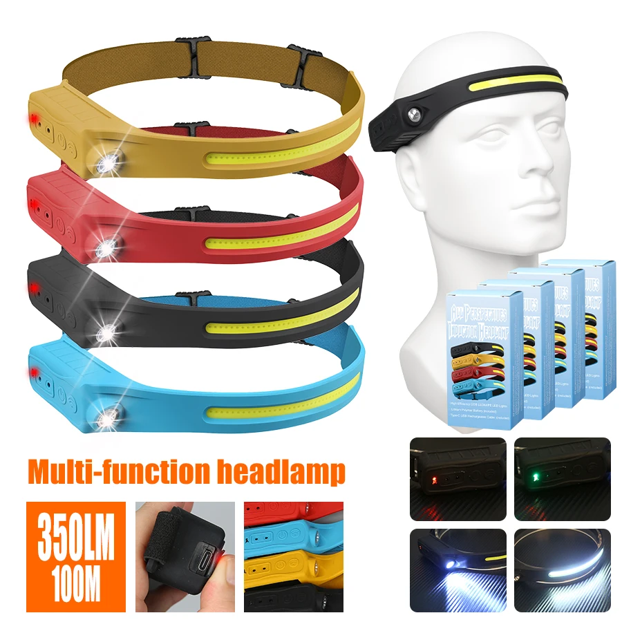 Headlamp Waterproof Rechargeable - 충전식 헤드램프 350 루멘 모션 센서