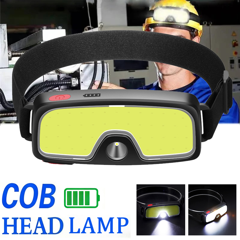 Headlamp Waterproof Rechargeable - 강력한 COB 헤드램프 Type-c/USB 충전식 헤드