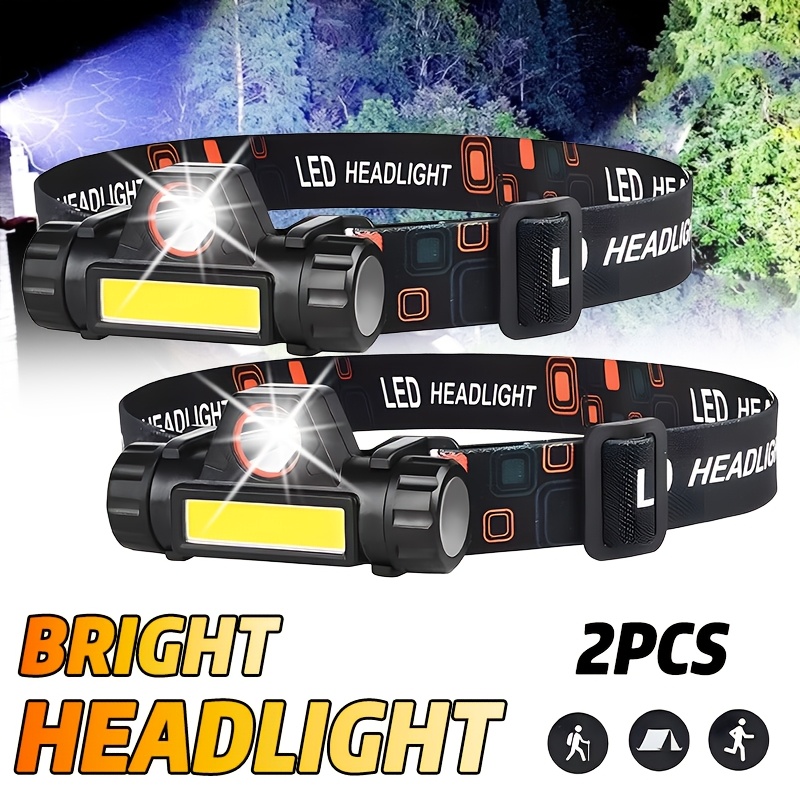 Headlamp Waterproof Rechargeable - 충전식 COB LED USB 헤드램프 강력한