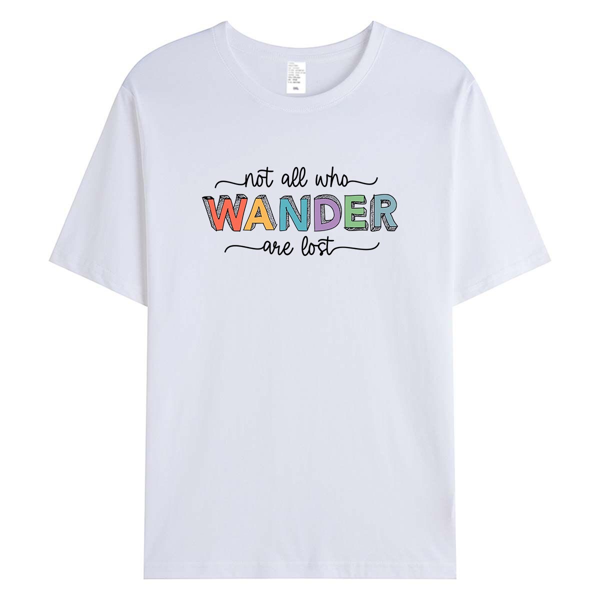 캐주얼 WANDER 프린트 티셔츠 여성 루즈핏 반팔 크 - Outdoor Adventure Vacations 리뷰 및 가격