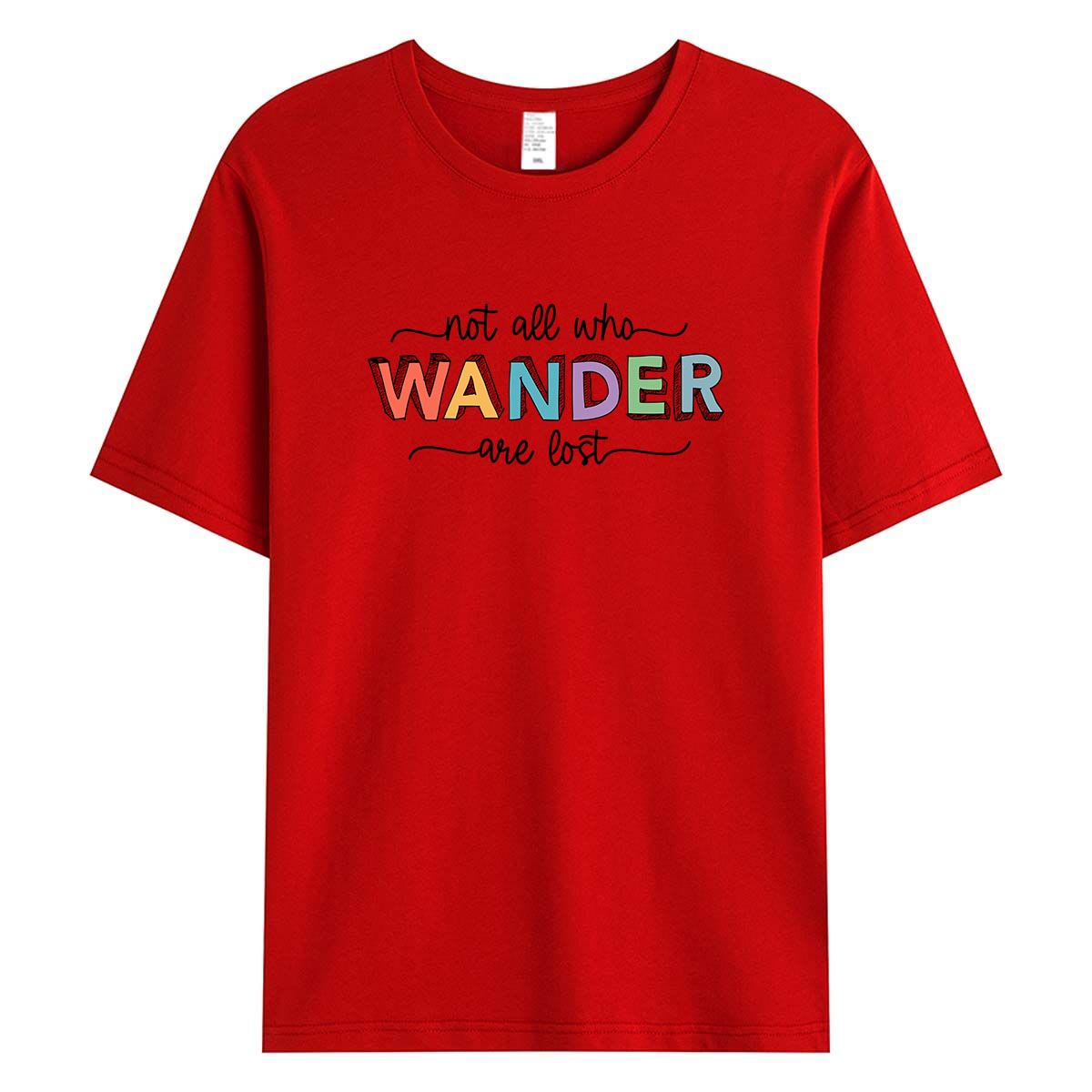 캐주얼 WANDER 프린트 티셔츠 여성 루즈핏 반팔 크 - Outdoor Adventure Vacations 리뷰 및 가격