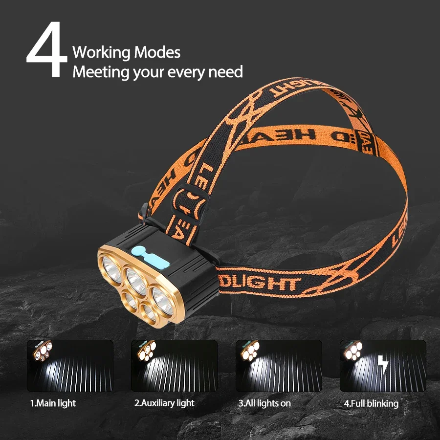 충전식 5 LED 헤드라이트 매우 밝은 강력한 방수 헤 - Headlamp Waterproof Rechargeable 리뷰 및 가격