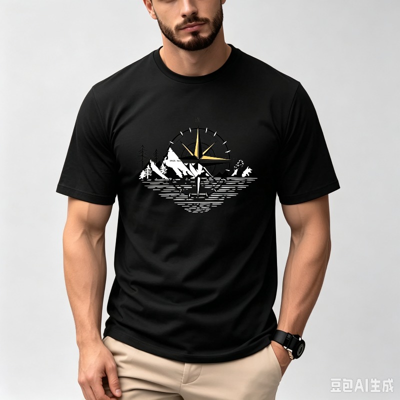남성용 컴퍼스 마운틴 디자인 티셔츠, 부드러운 캐주얼  - Outdoor Adventure Holidays 리뷰 및 가격
