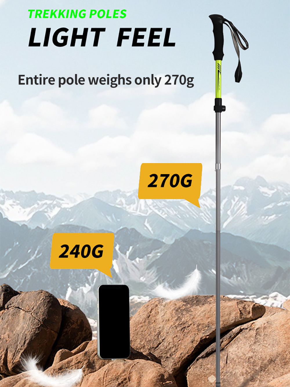 접이식 트레킹 폴 7075 알루미늄 초경량 조절 가능한 - Trekking Pole Carbon 리뷰 및 가격
