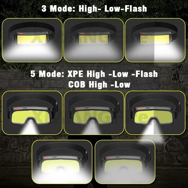 강력한 COB LED 헤드램프 Type-c 충전식 헤드 - Headlamp Waterproof Rechargeable 리뷰 및 가격