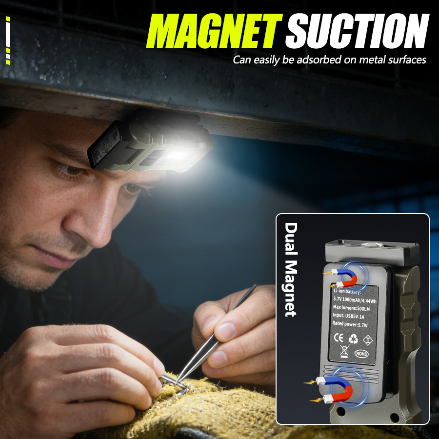 400LM USB C 헤드램프, 자석 클립온 충전식 작 - Headlamp Waterproof Rechargeable 리뷰 및 가격